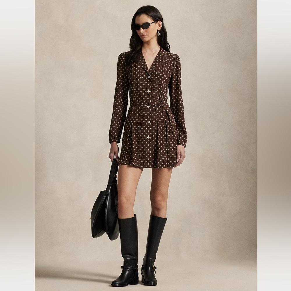 Polo Ralph Lauren printed silk mini dress